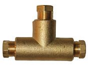 Тройник для медной трубки 8x8x8 mm ЛОВАТО в сборе